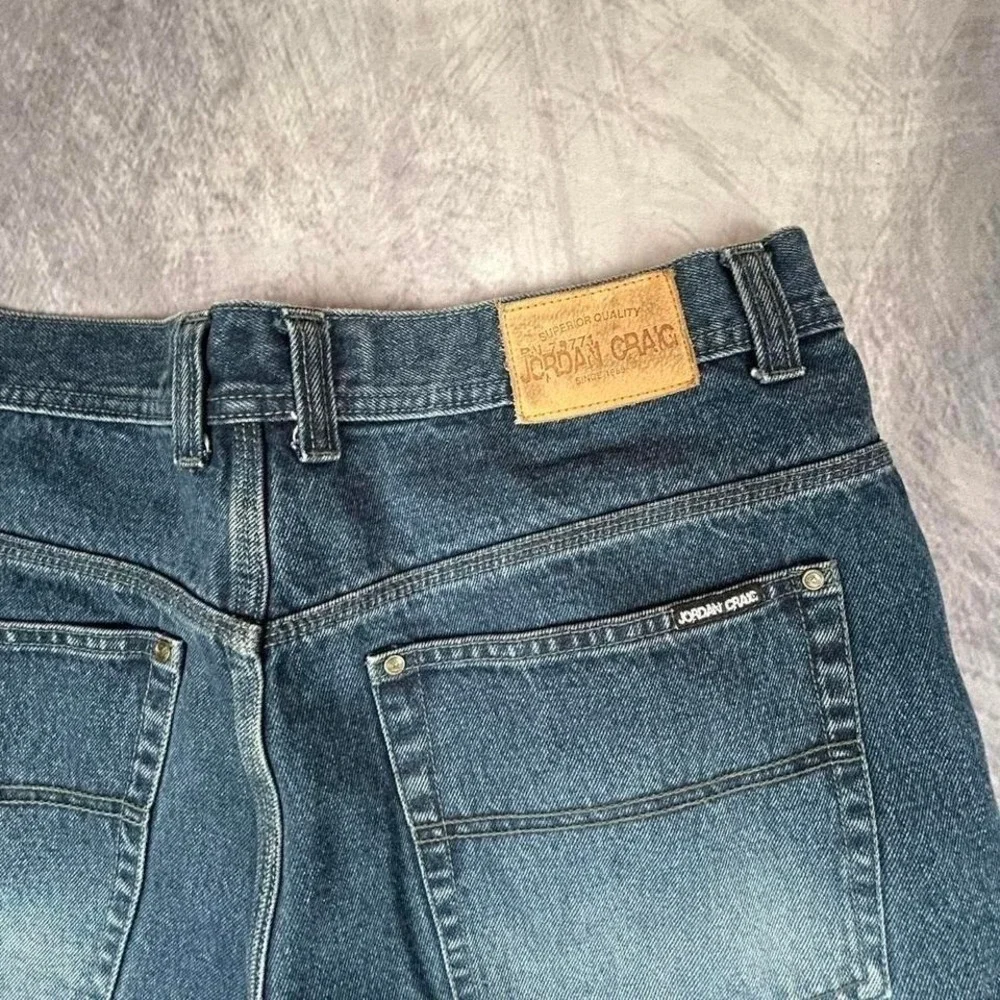 Jordan Craig Jeans 36x32 Mens Blue Wash Y2K Baggy Hip Hop - Picture 3 of 8